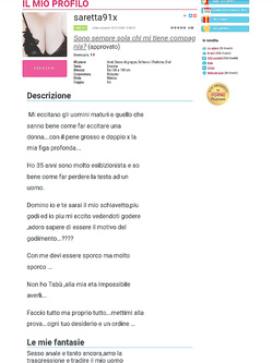 Mi trovi su Riv Ragazze in vendita come  Saretta91x ti aspetto Parte 2