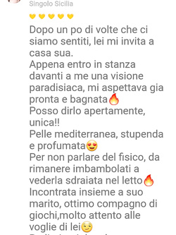 Il mio annuncio è i feedback delle coppie che ho incontrato.