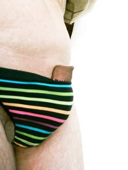 Il pacco del mio cazzo di uomo in mutandine