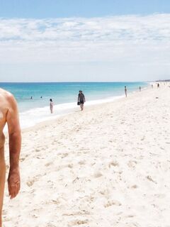 True nudist flashing on the beach